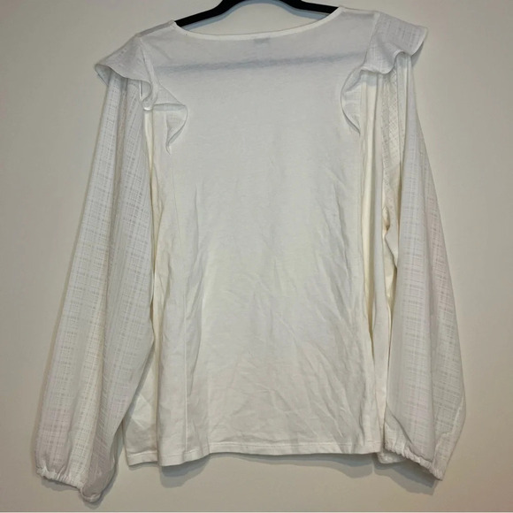 J CREW Factory Set of 2 NWOT Ruffle Shoulder Longsleeve Blouses - Picture 13 of 14